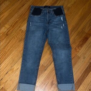Maternity Women's Cuffed Blue Skinny Jeans